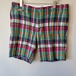 Vtg POLO Ralph Lauren Mens 35 Madras Plaid Cotton Preppy Summer Shorts